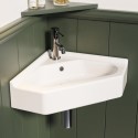 A1/ELTGW553X390 GRADE A1 - White Wall Hung Corner Traditional Basin 553mm - Elton