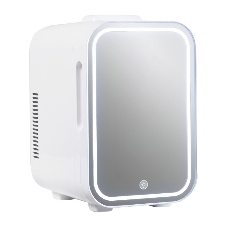 Refurbished electriQ EQ6LMINIBEAUTYFRIDGE 6 Litre Mini Portable Beauty Fridge with Mirror and LED Light