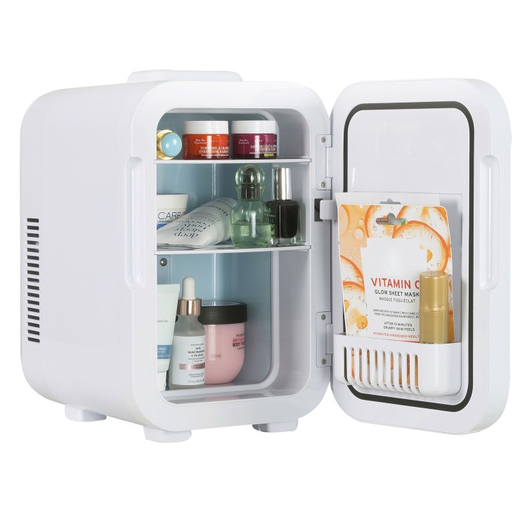 Refurbished electriQ EQ6LMINIBEAUTYFRIDGE 6 Litre Mini Portable Beauty Fridge with Mirror and LED Light