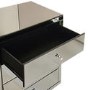 Grey Mirrored Chest of 4 Drawers - Eva