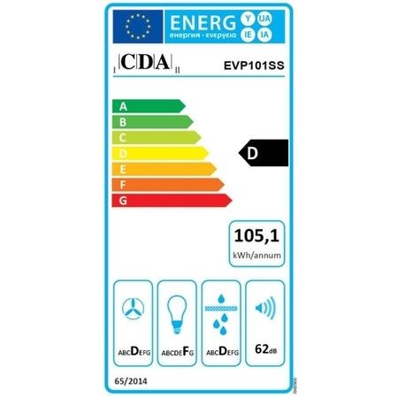 Refurbished CDA Linear EVP101SS 100cm Chimney Cooker Hood Stainless Steel