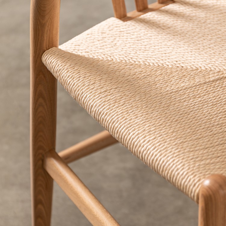 ONLY OPENED - Set of 2 Brown Wishbone Back Dining Chairs - Sloan - Caspian House