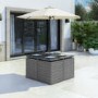 8 Seater Grey Rattan Cube Garden Dining Set - Parasol Included - Fortrose