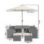 8 Seater Grey Rattan Cube Garden Dining Set - Parasol Included - Fortrose