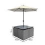 8 Seater Grey Rattan Cube Garden Dining Set - Parasol Included - Fortrose