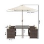 ONLY OPENED - Brown Rattan 6 Piece Garden Furniture Cube Dining Set - Parasol Included
