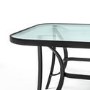 6 Seater Grey Metal Stackable Garden Dining Set with Free Parasol and Base - Fortrose