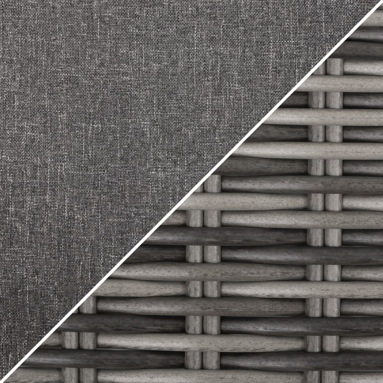 6 Seater Dark Grey Rattan Garden Dining Set - Aspen