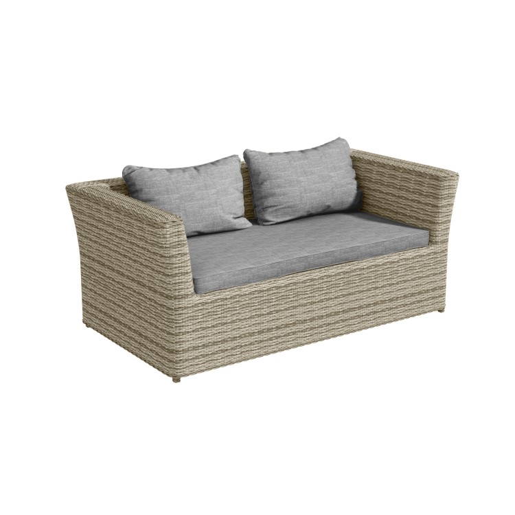 6 Seater Light Grey Rattan Garden Sofa Set  - Fortrose
