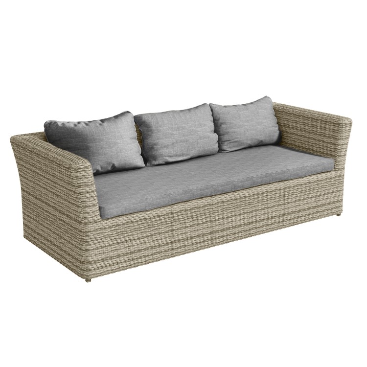 6 Seater Light Grey Rattan Garden Sofa Set  - Fortrose