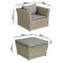 6 Seater Light Grey Rattan Garden Sofa Set  - Fortrose