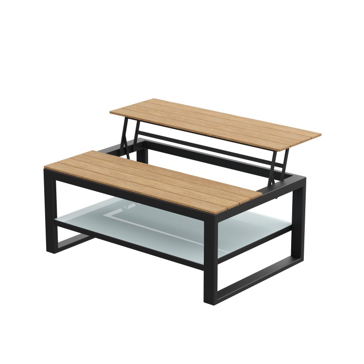 Grey Garden Corner Sofa Set with Adjustable Table - Como