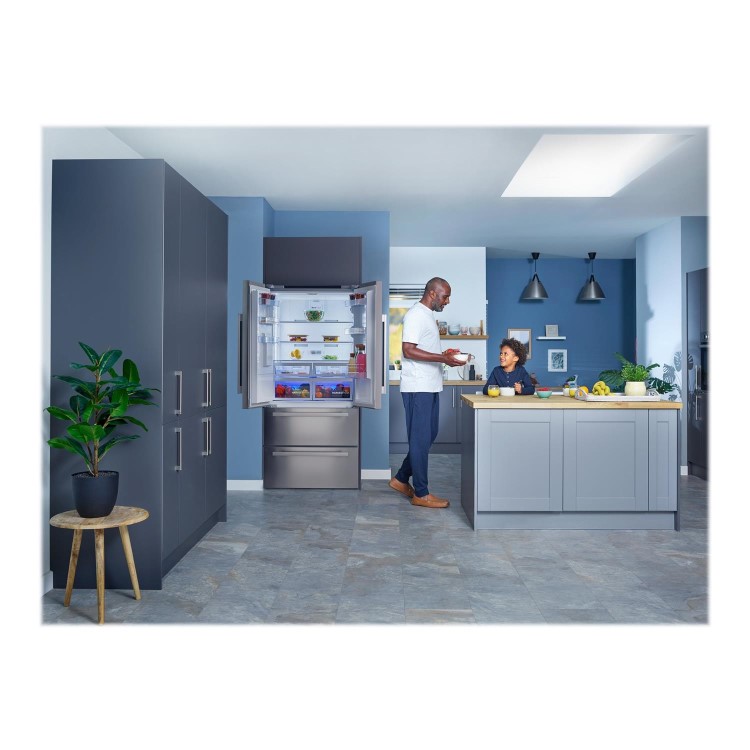 Refurbished Beko GNE480EC3DVX Freestanding 474 Litre American Fridge Freezer