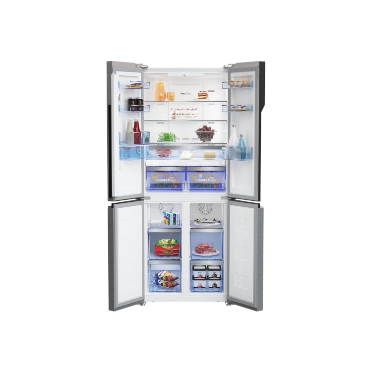Refurbished Beko GNE480EC3DVX Freestanding 474 Litre American Fridge Freezer