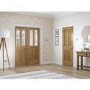 GRADE A1 - Internal Oak Glazed Victorian 4-Panel Door with Clear Bevelled Glass - Unfinished - 2040 x 726 x 40mm - Victoria - XL Joinery