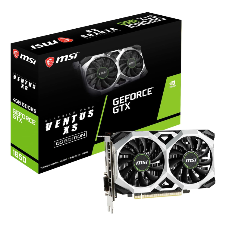 Box Opened MSI GeForce GTX 1650 D6 VENTUS XS OC 4GB GDDR6 Graphics Card