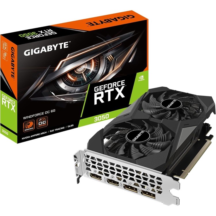 Box Opened Gigabyte NVIDIA GeForce RTX 3050 WINDFORCE OC 6GB GDDR6 Graphics Card