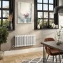 GRADE A1 - White Electric Horizontal Column Radiator 1.2kW with Wifi Thermostat - H400xW830mm - IPX4 Bathroom Safe