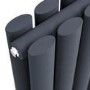 GRADE A1 - Sorrento Anthracite Horizontal Oval Designer Radiator 600x590mm Double Panel 2399 BTU
