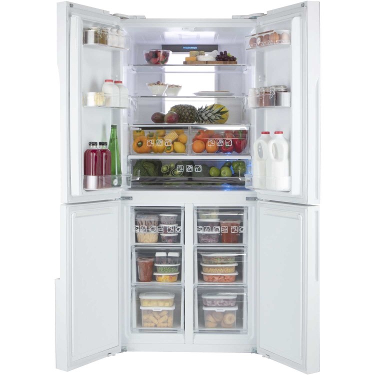 Hoover HFDN180UK Four Door Frost Free American Fridge Freezer - White