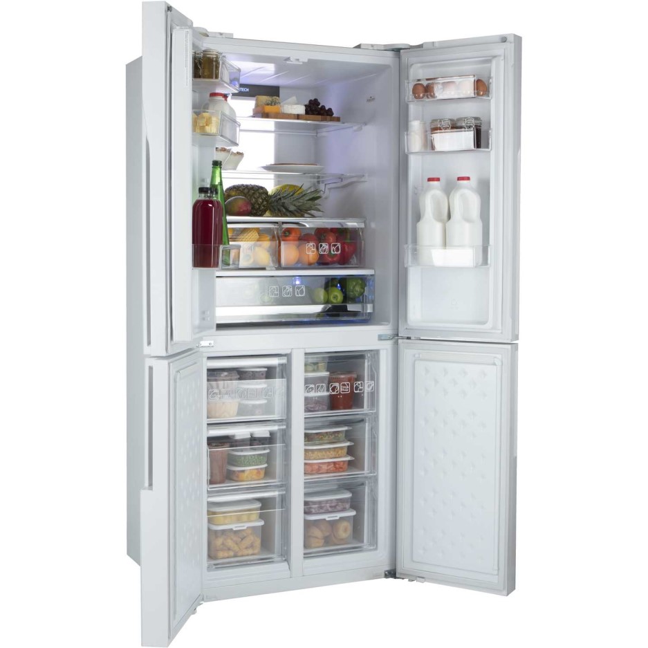 Hoover HFDN180UK Four Door Frost Free American Fridge Freezer White
