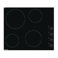 GRADE A1 - Hotpoint 58cm 4 Zone Knob Control Ceramic Hob