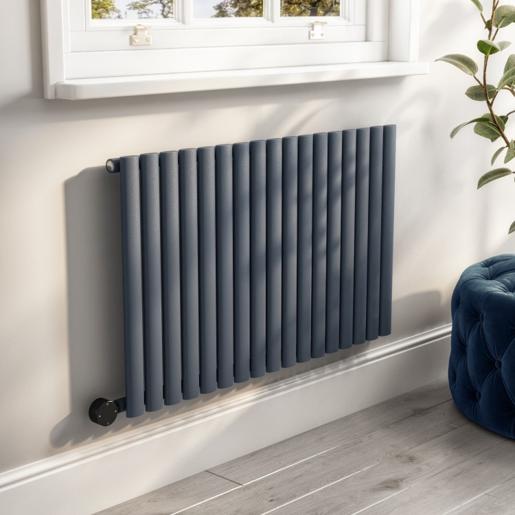 Anthracite Horizontal Smart Electric Radiator with Wi-Fi Thermostat - 1200W - H600xW1003mm - Bathroom Safe