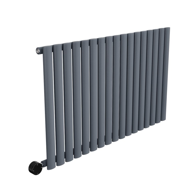 Anthracite Horizontal Smart Electric Radiator with Wi-Fi Thermostat - 1200W - H600xW1003mm - Bathroom Safe