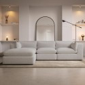A2/HSN001 ALMOST PERFECT - Beige Boucle 4 Seater Modular Sofa - Hudson
