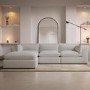 Large Beige Boucle Reversible 4 Seater Chaise Corner Sofa - Hudson