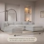 Large Beige Boucle Reversible 4 Seater Chaise Corner Sofa - Hudson
