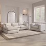 Large Beige Boucle Reversible 4 Seater Chaise Corner Sofa - Hudson
