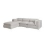 Large Beige Boucle Reversible 4 Seater Chaise Corner Sofa - Hudson