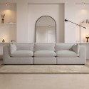A2/HSN002 ALMOST PERFECT - Beige Boucle 4 Seater Sofa - Hudson