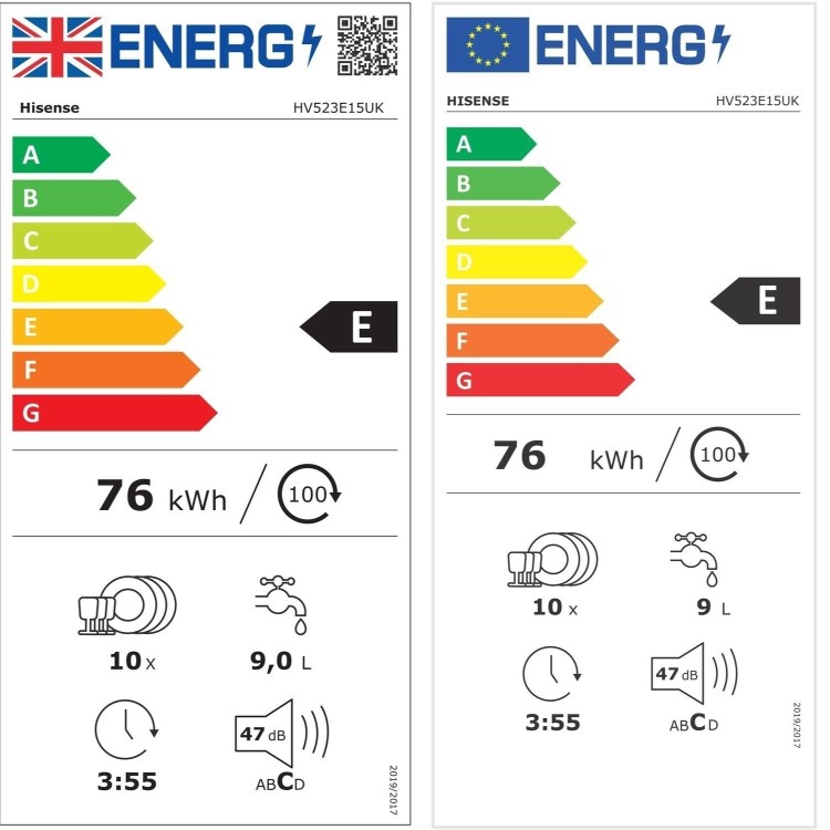 Hisense Hi4 Integrated Slimline Dishwasher - Top Spray Arm - Silver control panel
