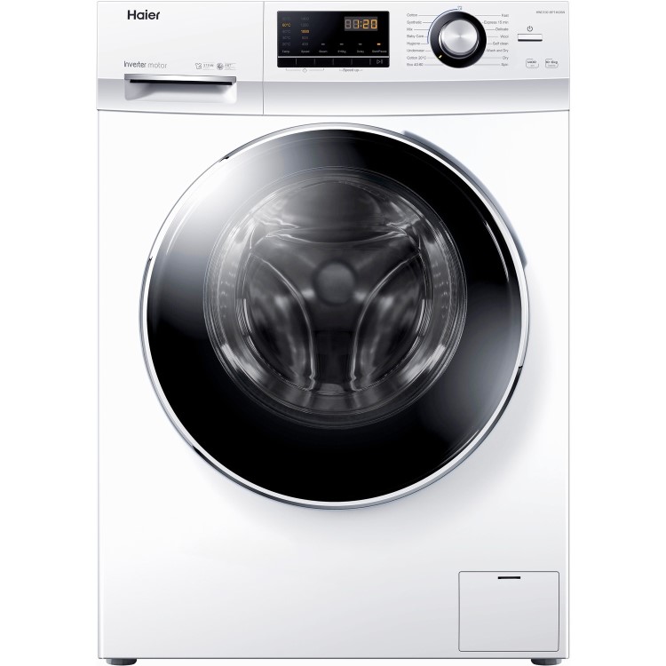 Refurbished Haier HWD100-BP14636 Freestanding 10/6KG 1400 Spin Washer Dryer White