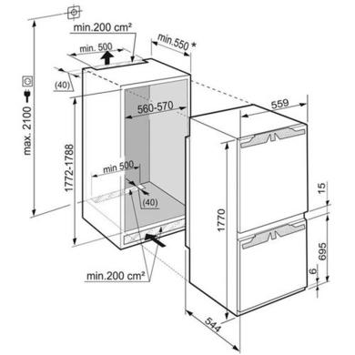 Refurbished Liebherr 256 Litre 80/20 Integrated Fridge Freezer