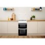Refurbished Indesit ID5G00KMWL 50cm Double Cavity Gas Cooker With Lid White