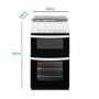 Refurbished Indesit ID5G00KMWL 50cm Double Cavity Gas Cooker With Lid White