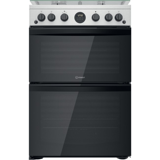 Indesit 60cm Gas Cooker with Catalytic Liners - Stainless Steel