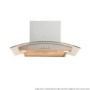 GRADE A1 - Indesit 60cm Curved Glass Chimney Hood - Stainless Steel