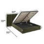 ONLY OPENED - Olive Green Velvet King Size Ottoman Bed with Wide Headboard - Iman