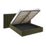 ONLY OPENED - Olive Green Velvet King Size Ottoman Bed with Wide Headboard - Iman