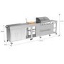 GRADE A1 - Boss Grill Texas Premium Modular Outdoor Kitchen - 4 Burner Gas BBQ Grill with Side Burner - Stainless Steel
