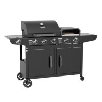 GRADE A1 - Boss Grill Forno 3-in-1 3 Burner Gas BBQ with Pizza Oven - Black