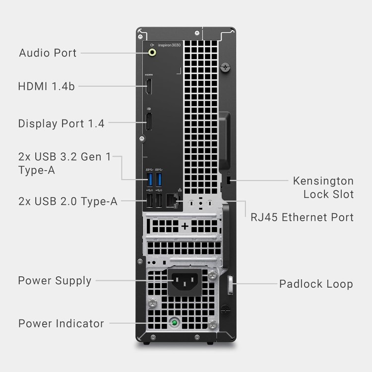 Refurbished Dell Inspiron 3030S Intel Core i3-14100 8GB RAM 512GB SSD Windows 11 Desktop PC