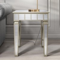 Square Mirrored Side Table - Jade Boutique