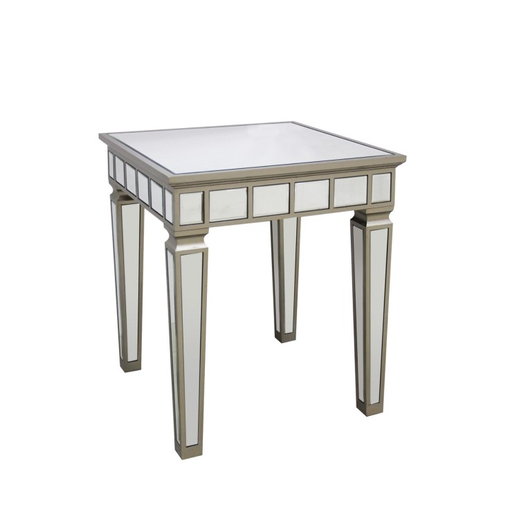 Square Mirrored Side Table - Jade Boutique