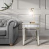 Square Mirrored Side Table - Jade Boutique