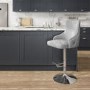 Light Grey Velvet Swivel Bar Stool - Height Adjustable - Jade Boutique